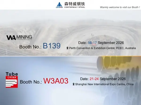 WA Mining 2026, Tube China 2026, steel pipe exhibition, pipeline systems, steel pipes, pipe fittings, industrial valves, pipeline equipment, mining pipeline solutions, engineering pipeline systems
